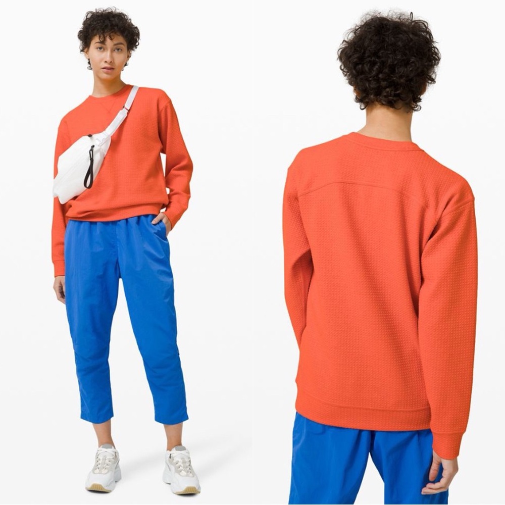 Lululemon‎ All Yours Crew *Bubble Dot Heathered Brick / White W3DOGS Size 12/14